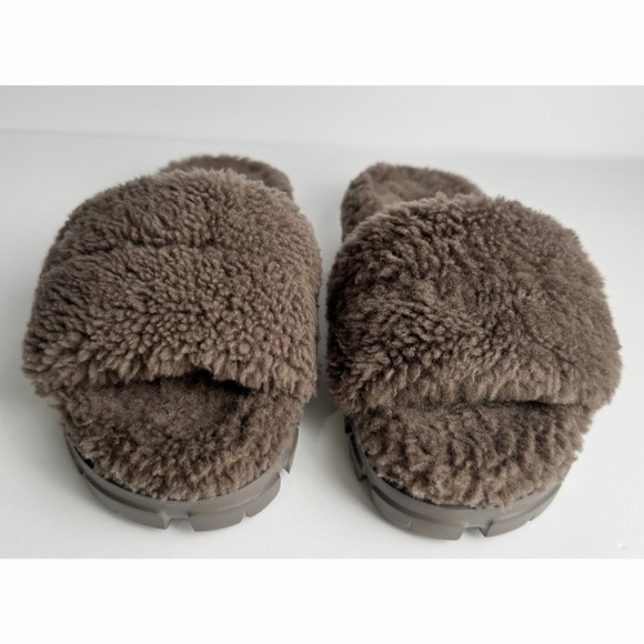UGG Women's Gray Cozetta Plush Shearling‎ Slide Sandals Size 6 - Picture 4 of 12
